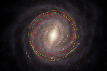 Uma estimativa da órbita do Cometa 3I/ATLA em relação à órbita do Sol -  (crédito: M. Hopkins/equipe Otautahi-Oxford)